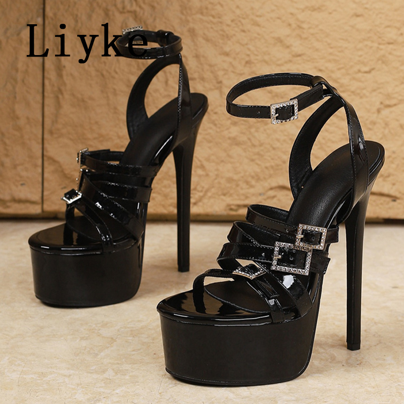 Women Fashion Model - Sandalias de Plataforma con Tacón de