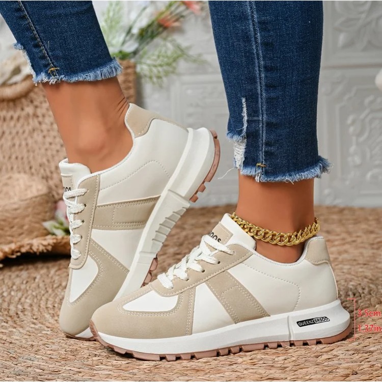 Women'S Yellow Fashion Sneakers - Zapatillas de deporte ligeras a rayas
