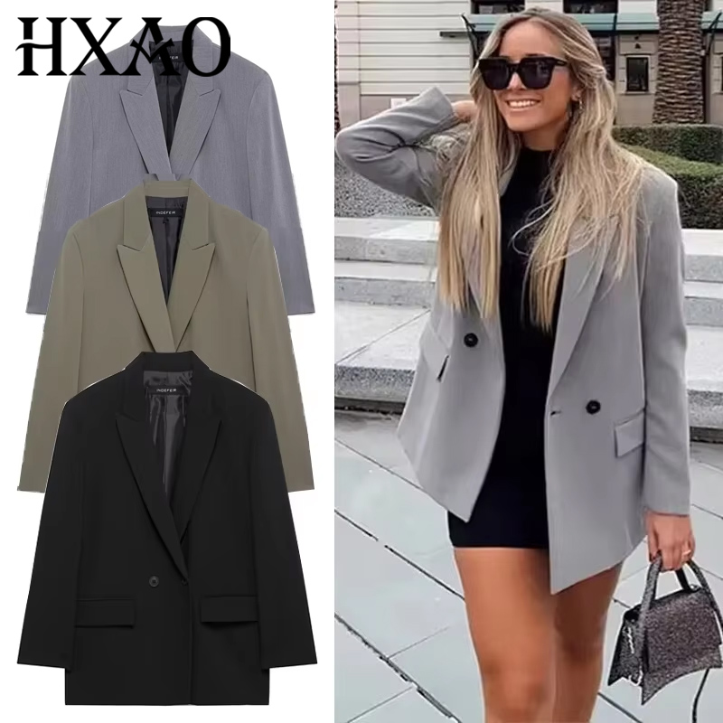 Blazer Women Oversized - HXAO Blazers para mujer, Blazer largo
