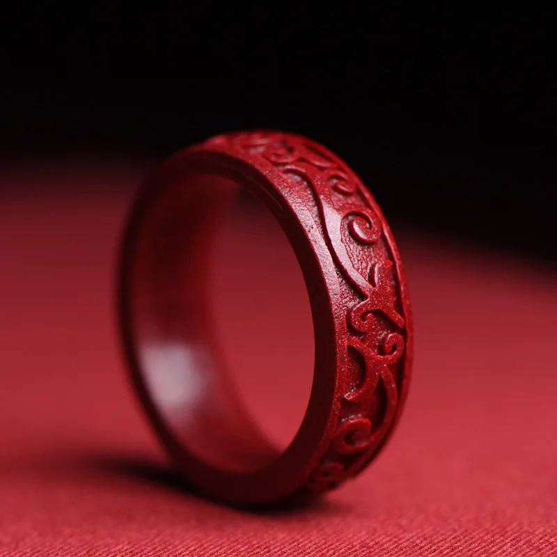Women Fashion Rings - Anillo de cinabrio auténtico Natural, regalo