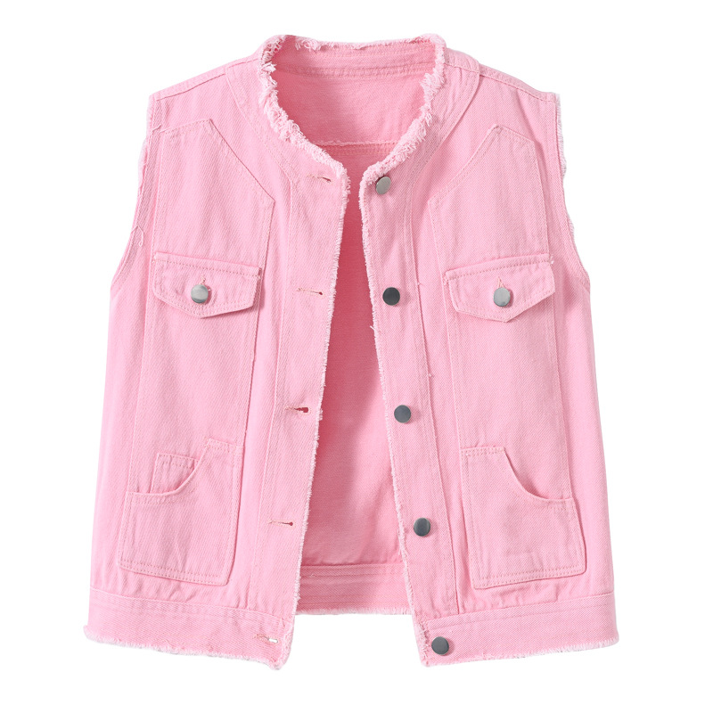 Women'S Fashion Vest Tops - Chaleco vaquero sin mangas para mujer,