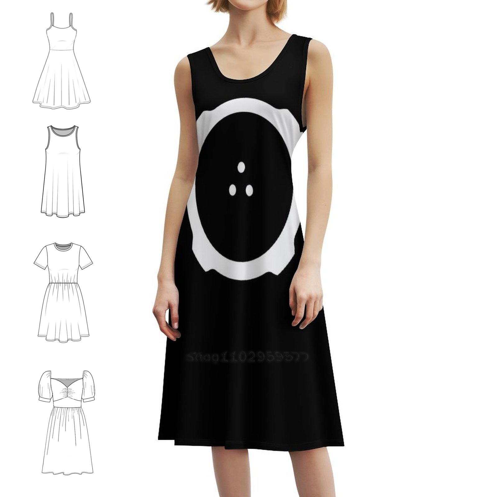 Smocked Dress Women - Ghost In The Shell diseño minimalista