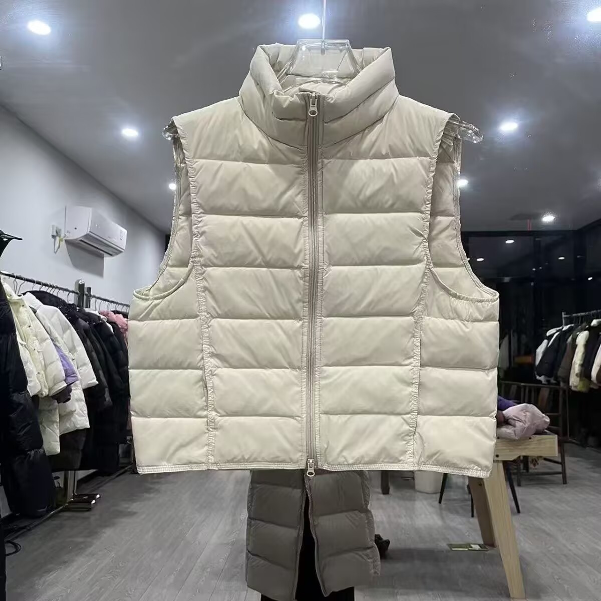 Puffer Vest Fashion Women - Chaleco corto acolchado de plumón de