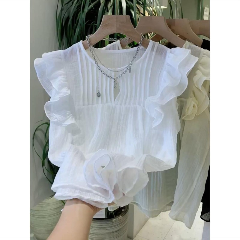 Women Fashion Japan - Blusa de manga voladora para mujer,