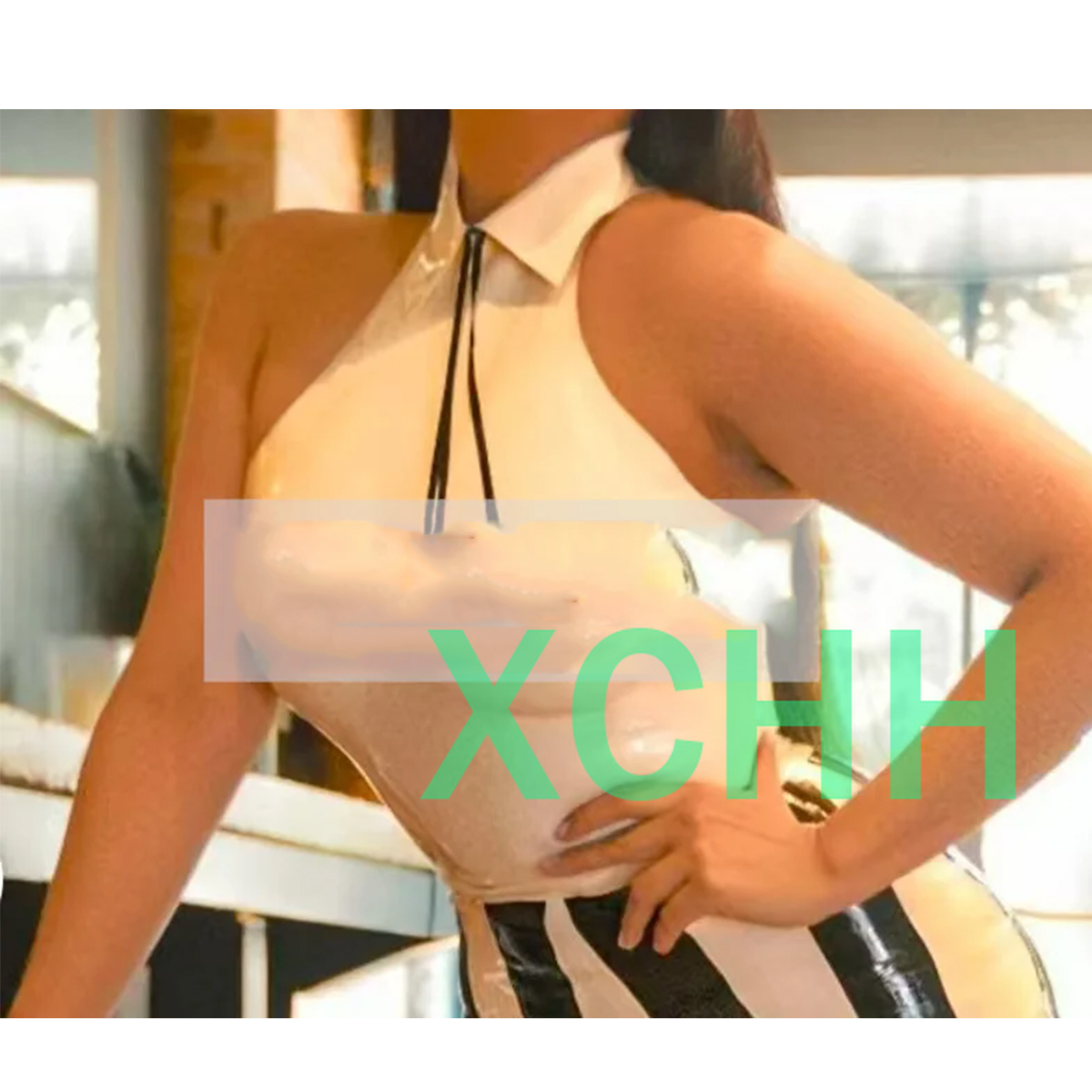 Women'S Fashion Vest Tops - Camiseta de Látex Natural Sexy para
