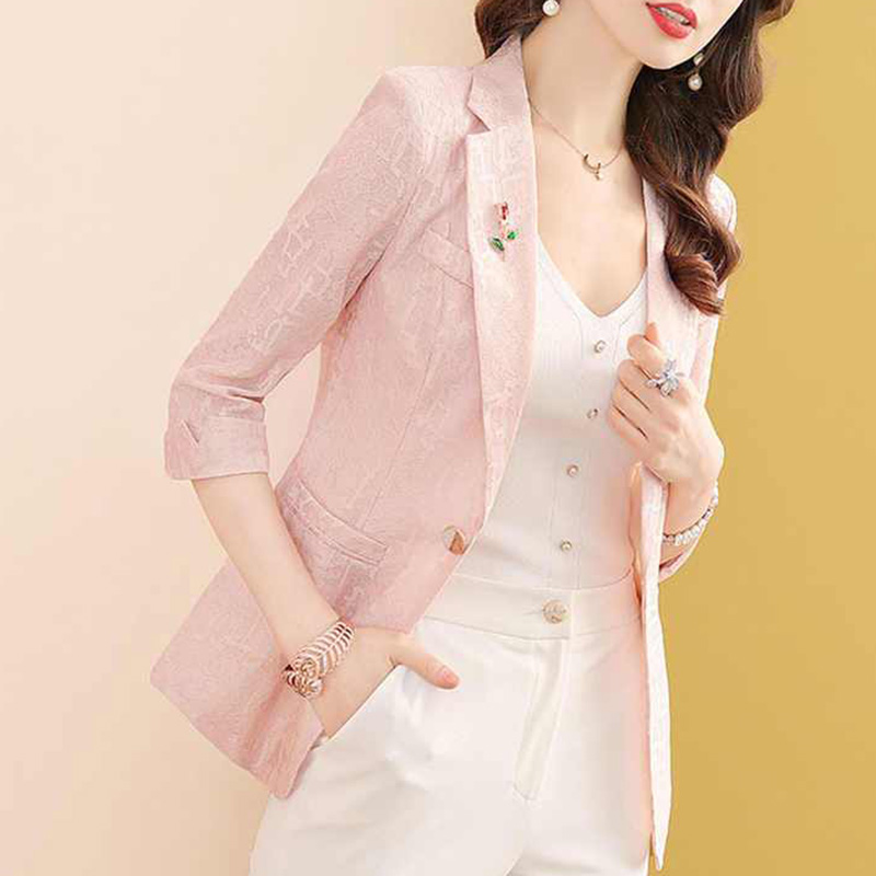 Blazer Women Oversized - Blazer Elegante de Color Sólido con