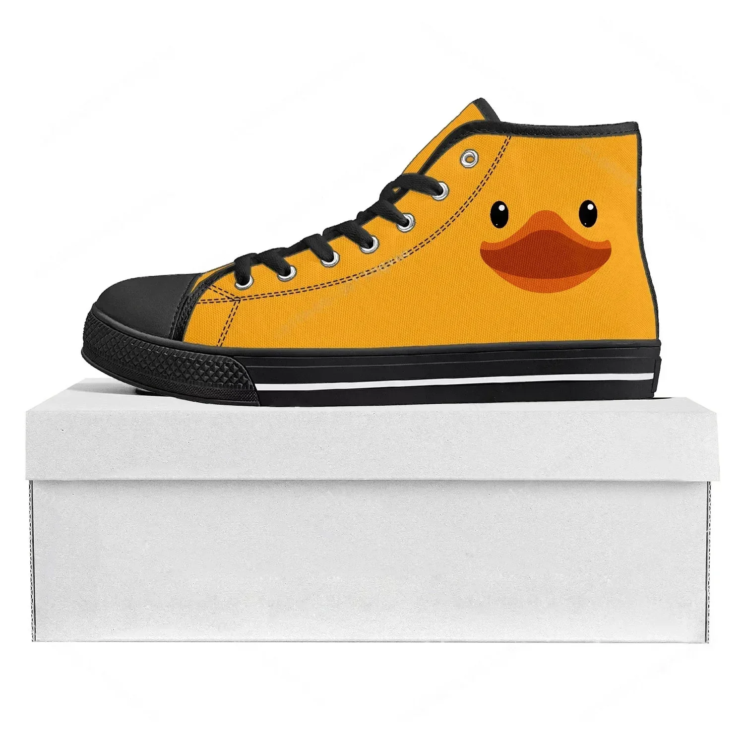 Women'S Yellow Fashion Sneakers - Zapatillas altas con estampado de pato