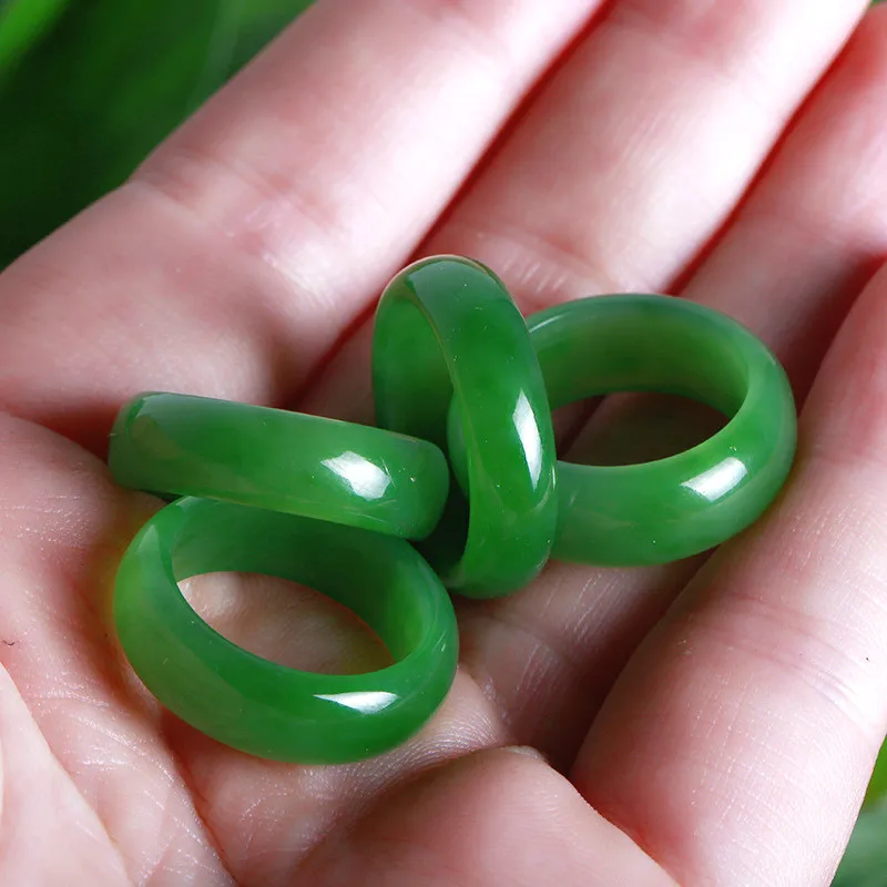 Women Fashion Rings - Anillo de Jade de Hetian verde