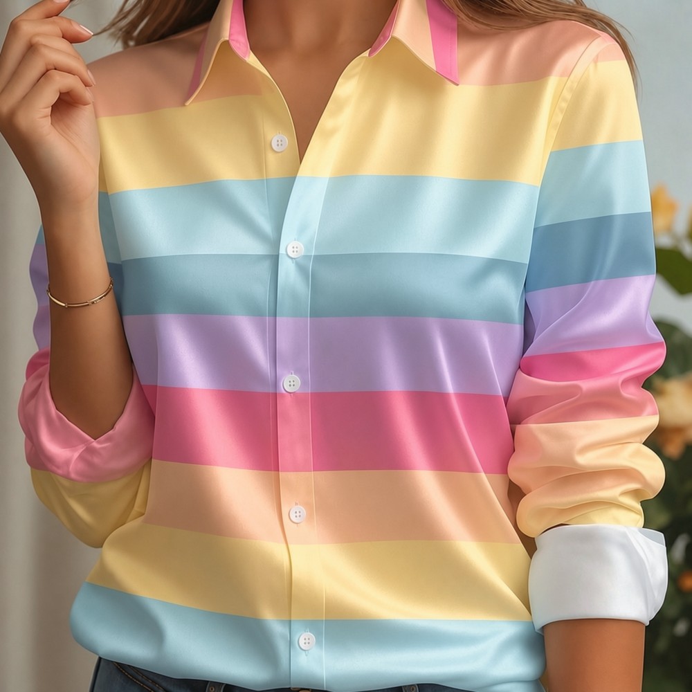 Camisa de satén para mujer con - Trend Women Fashion reseña y precio