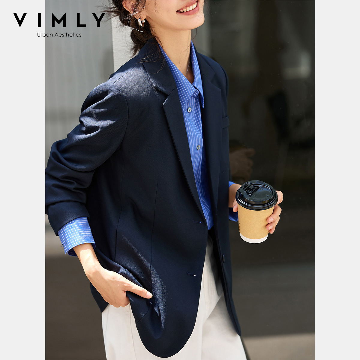 Chaquetas Azul Marino para Muj - Blazer Women Oversized reseña y precio