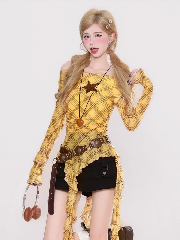 Camiseta vintage Y2K con cuell - Women'S Y2K Fashion Aesthetic reseña y precio