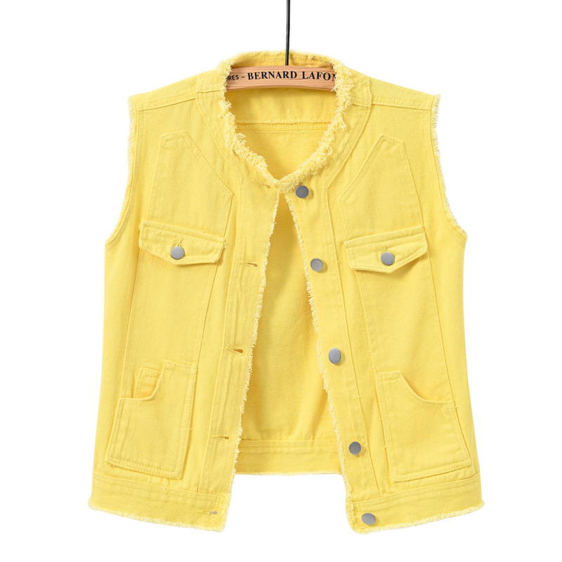 Chaleco vaquero sin mangas par - Women'S Fashion Vest Tops reseña y precio