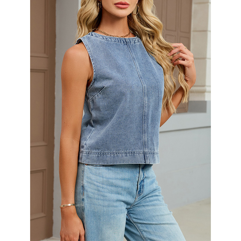 Chaleco Vaquero Casual de Cuel - Women'S Fashion Vest Tops reseña y precio