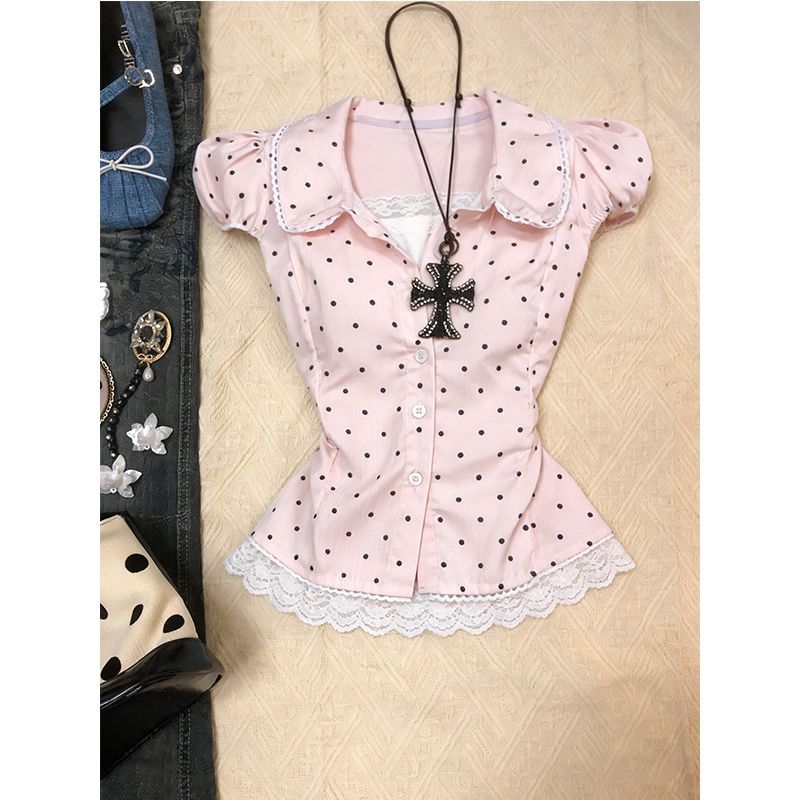 Camisa de Manga Corta con Esta - Women'S Y2K Fashion Aesthetic reseña y precio