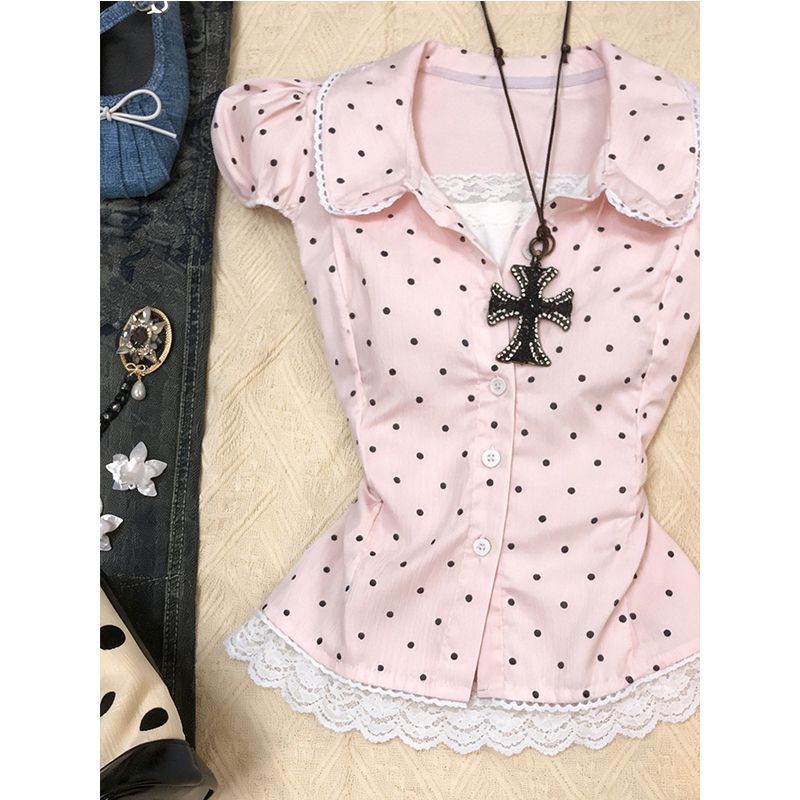 Camisa de Manga Corta con Esta - Women'S Y2K Fashion Aesthetic reseña y precio