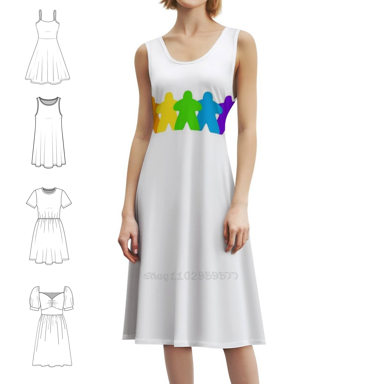 Todos los colores de la Meeple - Smocked Dress Women reseña y precio